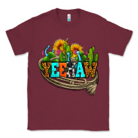 Burgundy yeehaw and cactus with horseshoe Classic Tee - AdoDesignShop