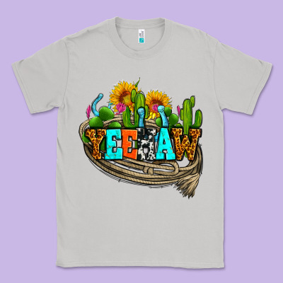 Yeehaw And Cactus With Horseshoe Classic Tee Designed By Adodesignshop
