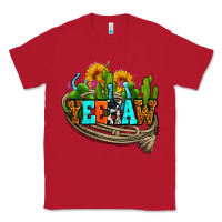 Red yeehaw and cactus with horseshoe Classic Tee - AdoDesignShop