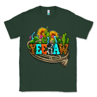 Sports Green yeehaw and cactus with horseshoe Classic Tee - AdoDesignShop