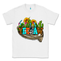 White yeehaw and cactus with horseshoe Classic Tee - AdoDesignShop