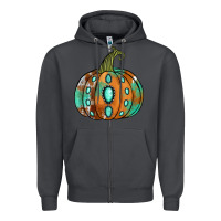 Smoke western cowhide turquoise pumpkin Zipper Hoodie - Jasminsmagicworld