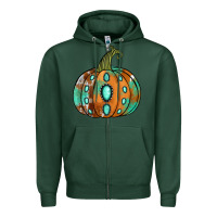 Sports Green western cowhide turquoise pumpkin Zipper Hoodie - Jasminsmagicworld