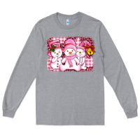 Heather Grey chillin pink   with my snowmies  ado Long Sleeve Tee - AdoDesignShop