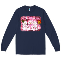 Navy chillin pink   with my snowmies  ado Long Sleeve Tee - AdoDesignShop