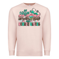 Pale Pink coffee scrubs and rubber gloves Premium Sweatshirt - MaliasSmallBusiness