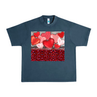 Midnight Navy valentine's day red hearts red leopard Urban Heavy Tee - BarkalooDesign