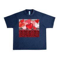 Navy valentine's day red hearts red leopard Urban Heavy Tee - BarkalooDesign