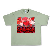 Oil Green valentine's day red hearts red leopard Urban Heavy Tee - BarkalooDesign