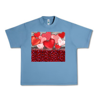 Pebble Blue valentine's day red hearts red leopard Urban Heavy Tee - BarkalooDesign