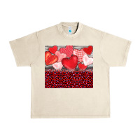 Valentine's Day Red Hearts Red Leopard Urban Heavy Tee | Teevron