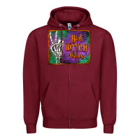 Burgundy bad witch vibes Zipper Hoodie - Jasminsmagicworld