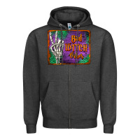 Charcoal Heather bad witch vibes Zipper Hoodie - Jasminsmagicworld