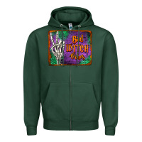Sports Green bad witch vibes Zipper Hoodie - Jasminsmagicworld