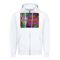 White bad witch vibes Zipper Hoodie - Jasminsmagicworld