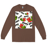 Chestnut bookworm seamless pattern Long Sleeve Tee - BundleAndBundleShop