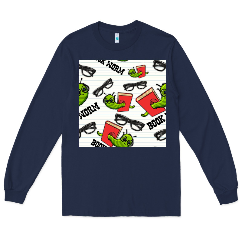 Bookworm Seamless Pattern Long Sleeve Tee by BundleAndBundleShop | Teevron