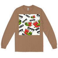 Toasted Coconut bookworm seamless pattern Long Sleeve Tee - BundleAndBundleShop