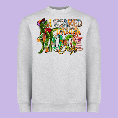 I Roared My Way Through 100 Days Heavyweight Sweatshirt Designed By Racoondesign