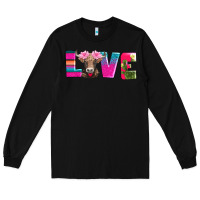 Black love with braunvieh cow Long Sleeve Tee - AdoDesignShop