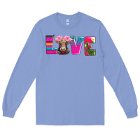 Colony Blue love with braunvieh cow Long Sleeve Tee - AdoDesignShop
