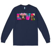 Navy love with braunvieh cow Long Sleeve Tee - AdoDesignShop