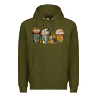 Army Green bull skull western coffee cups Premium Hoodie - Jasminsmagicworld