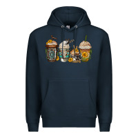 Navy bull skull western coffee cups Premium Hoodie - Jasminsmagicworld