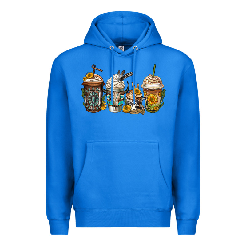 Bull Skull Western Coffee Cups Premium Hoodie by Jasminsmagicworld | Teevron