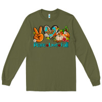 Army Green peace love fall ado Long Sleeve Tee - AdoDesignShop
