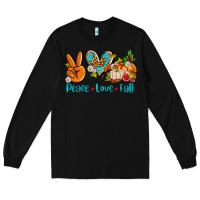 Black peace love fall ado Long Sleeve Tee - AdoDesignShop