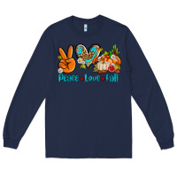 Navy peace love fall ado Long Sleeve Tee - AdoDesignShop