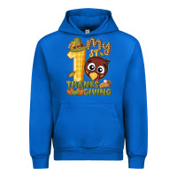Cobalt My 1st Thanksgiving with turkey Urban Hoodie - NancyCooperArtShop