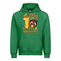 Emerald My 1st Thanksgiving with turkey Urban Hoodie - NancyCooperArtShop