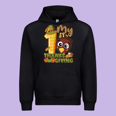 My 1st Thanksgiving With Turkey Urban Hoodie Designed By Nancycooperartshop