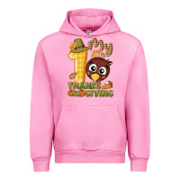 Fuchsia Pink My 1st Thanksgiving with turkey Urban Hoodie - NancyCooperArtShop