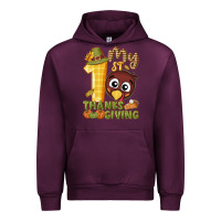 Mauve Wine My 1st Thanksgiving with turkey Urban Hoodie - NancyCooperArtShop