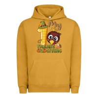 Pigment Peanut Butter My 1st Thanksgiving with turkey Urban Hoodie - NancyCooperArtShop