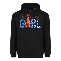 Black all american girl with gnome Heavyweight Hoodie - NancyCooperArtShop
