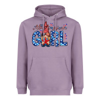 Lavender all american girl with gnome Heavyweight Hoodie - NancyCooperArtShop