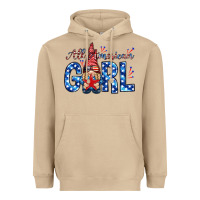 Mushroom all american girl with gnome Heavyweight Hoodie - NancyCooperArtShop