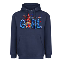 Navy all american girl with gnome Heavyweight Hoodie - NancyCooperArtShop