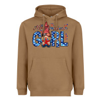 Toasted Coconut all american girl with gnome Heavyweight Hoodie - NancyCooperArtShop