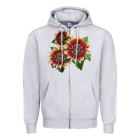 Heather Grey Florenza Sunflower Zipper Hoodie - LillyAllenDesigns