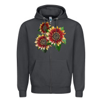 Smoke Florenza Sunflower Zipper Hoodie - LillyAllenDesigns