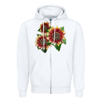 White Florenza Sunflower Zipper Hoodie - LillyAllenDesigns