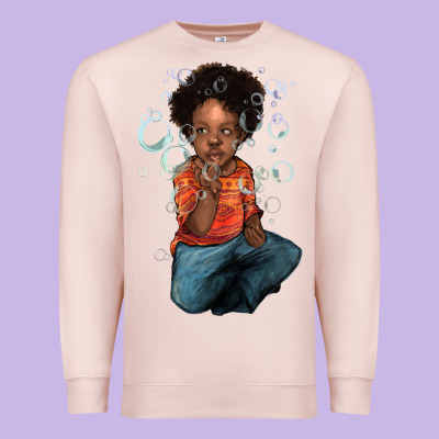 Afro Black Boy Premium Sweatshirt Designed By Nancycooperartshop