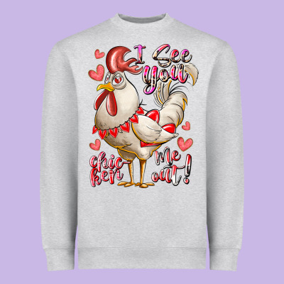 I See You Chicken Me Out Heavyweight Sweatshirt Designed By Racoondesign