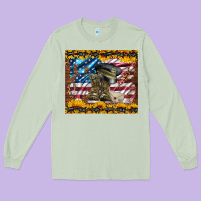 Westerm Usa Army Boots Long Sleeve Tee Designed By Artiststas