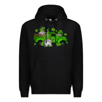 Black st patrick's gnomes farm truck Premium Hoodie - Jasminsmagicworld